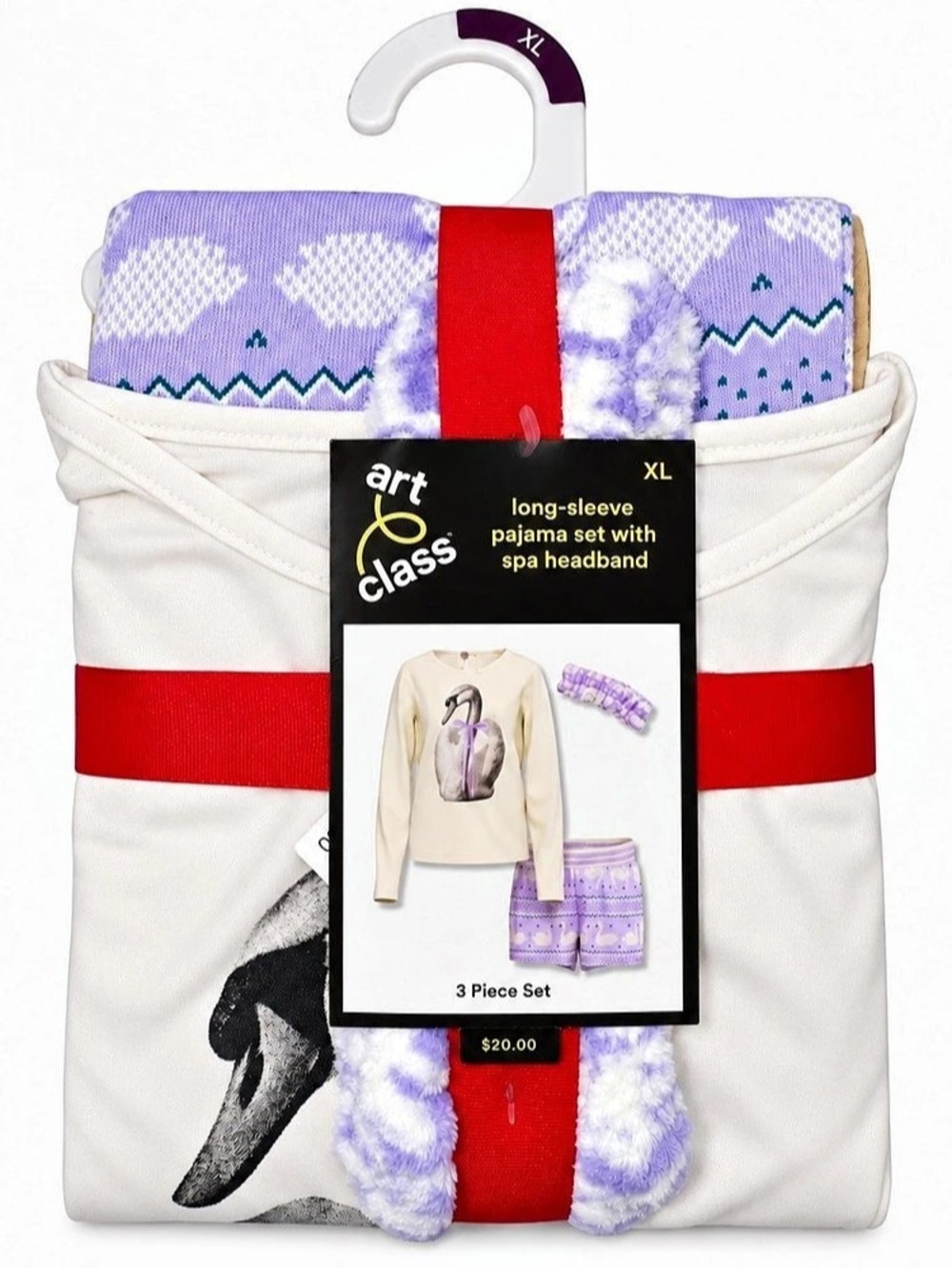 Art Class Girls XL Pajama Set with Spa Headband NWT
